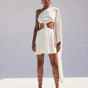 Elegant One-Shoulder White Dress